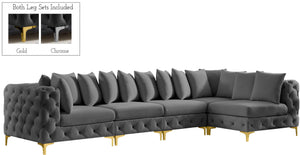 Meridian Furniture - Tremblay - Modular Sectional 5 Piece - Gray - Fabric - 5th Avenue Furniture