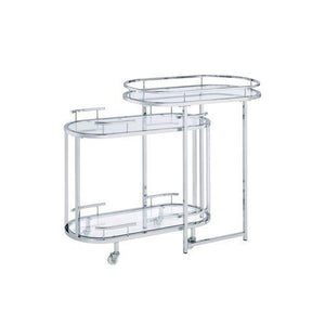 ACME - Piffo - Serving Cart - Clear Glass & Chrome Finish - 5th Avenue Furniture