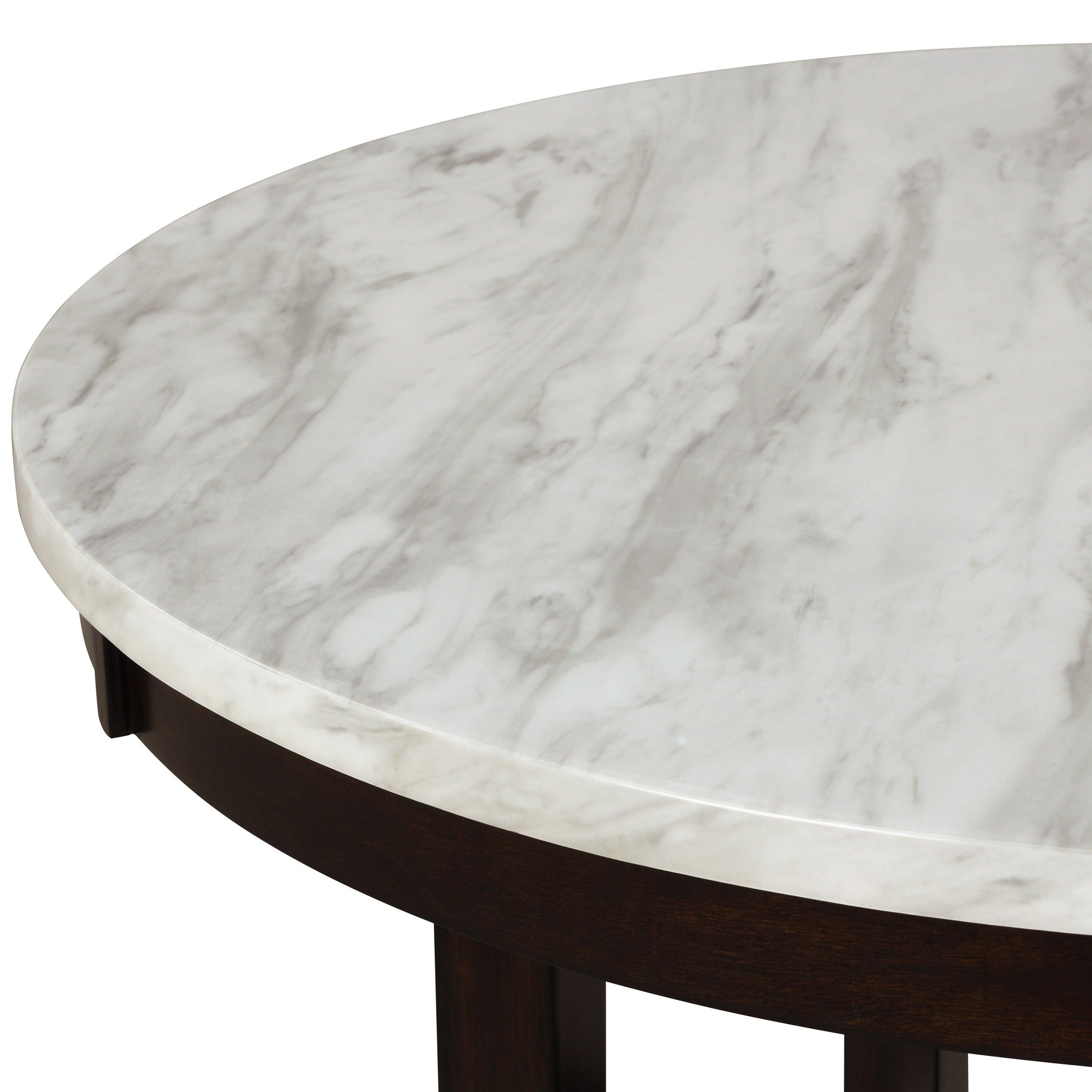 Crown Mark - Lennon - Round Counter Height Table - White - 5th Avenue Furniture