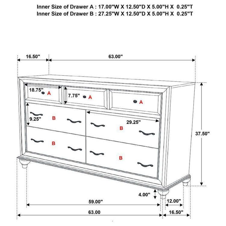 CoasterEveryday - Barzini - 7-drawer Dresser - 5th Avenue Furniture