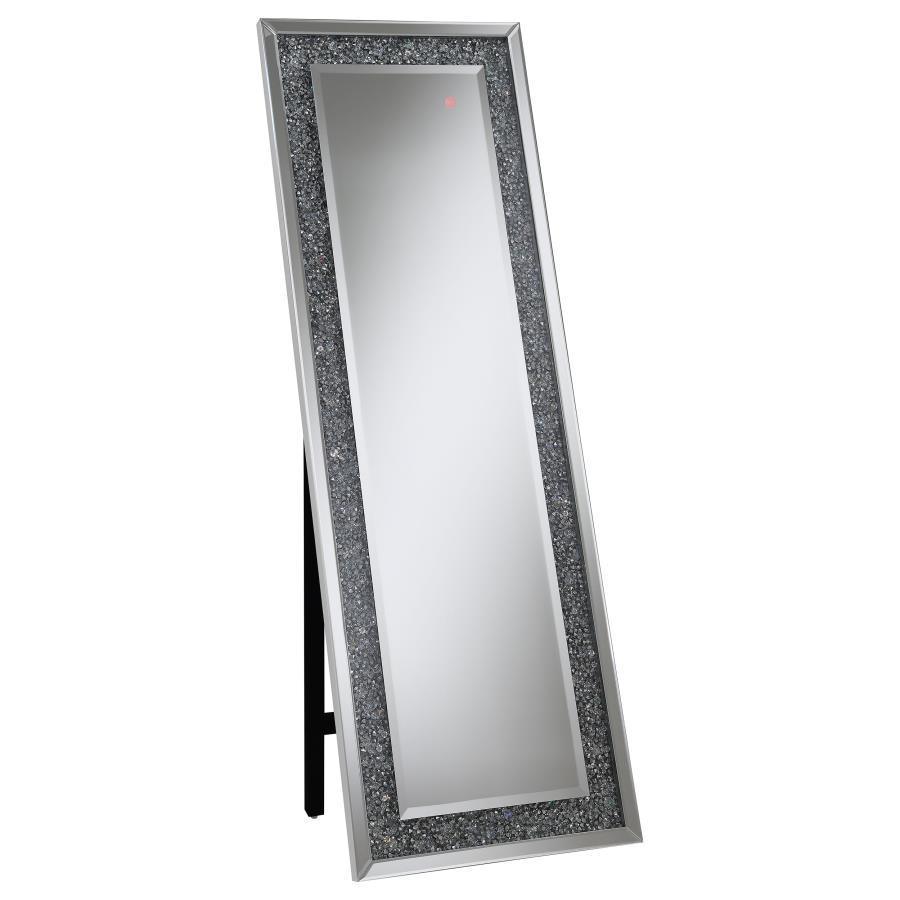 CoasterEssence - Carisi - Rectangular Standing Mirror With Led Lighting - Silver - 5th Avenue Furniture