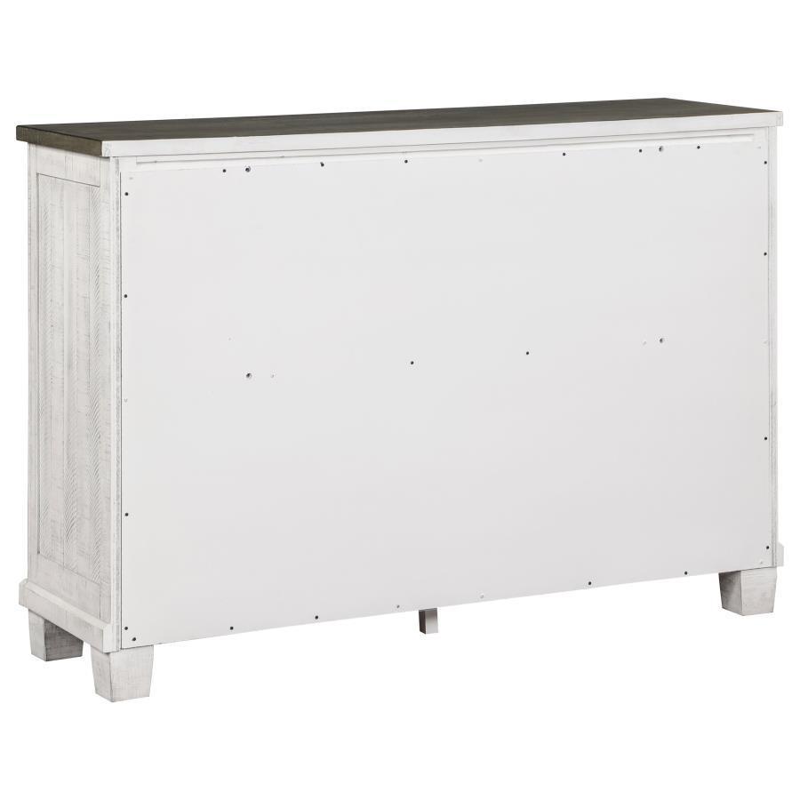 Coaster Fine Furniture - Lilith - 7-Drawer Dresser Distressed - Distressed Gray And White - 5th Avenue Furniture