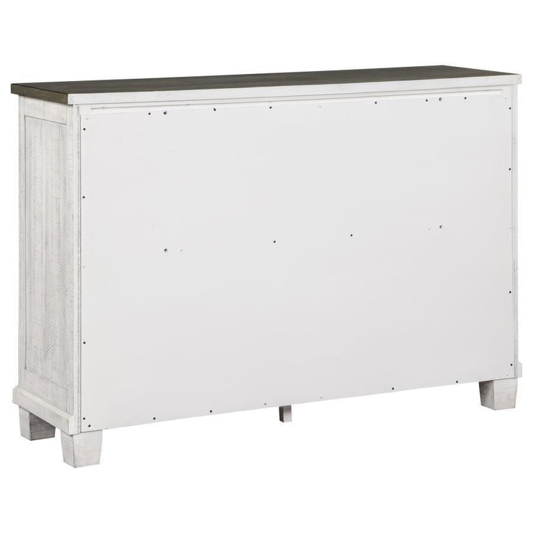 Coaster Fine Furniture - Lilith - 7-Drawer Dresser Distressed - Distressed Gray And White - 5th Avenue Furniture