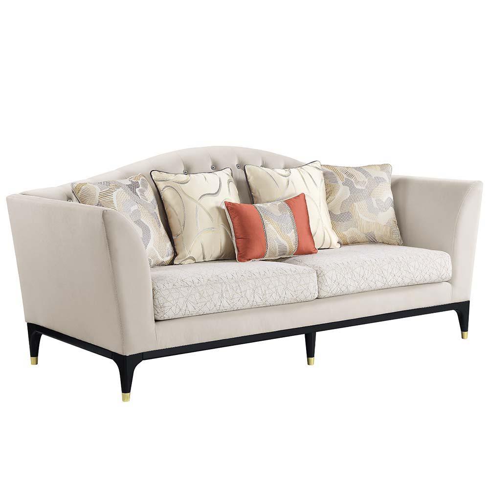 ACME - Tayden - Sofa - Beige Velvet - 5th Avenue Furniture