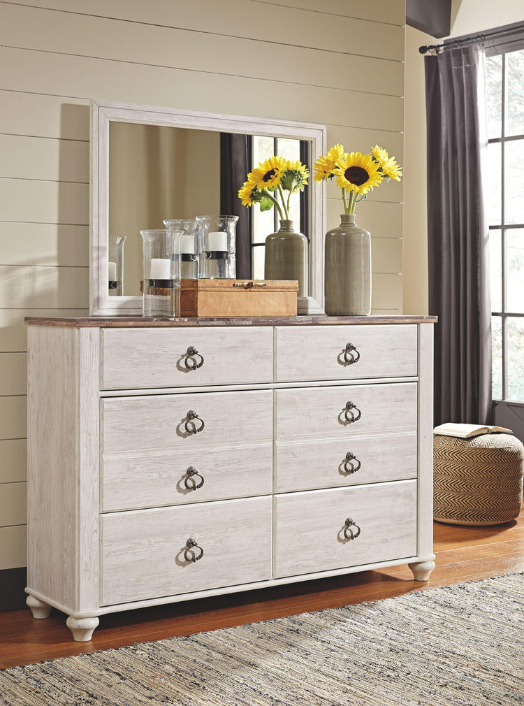 Ashley Furniture - Willowton - Dresser, Mirror - 5th Avenue Furniture