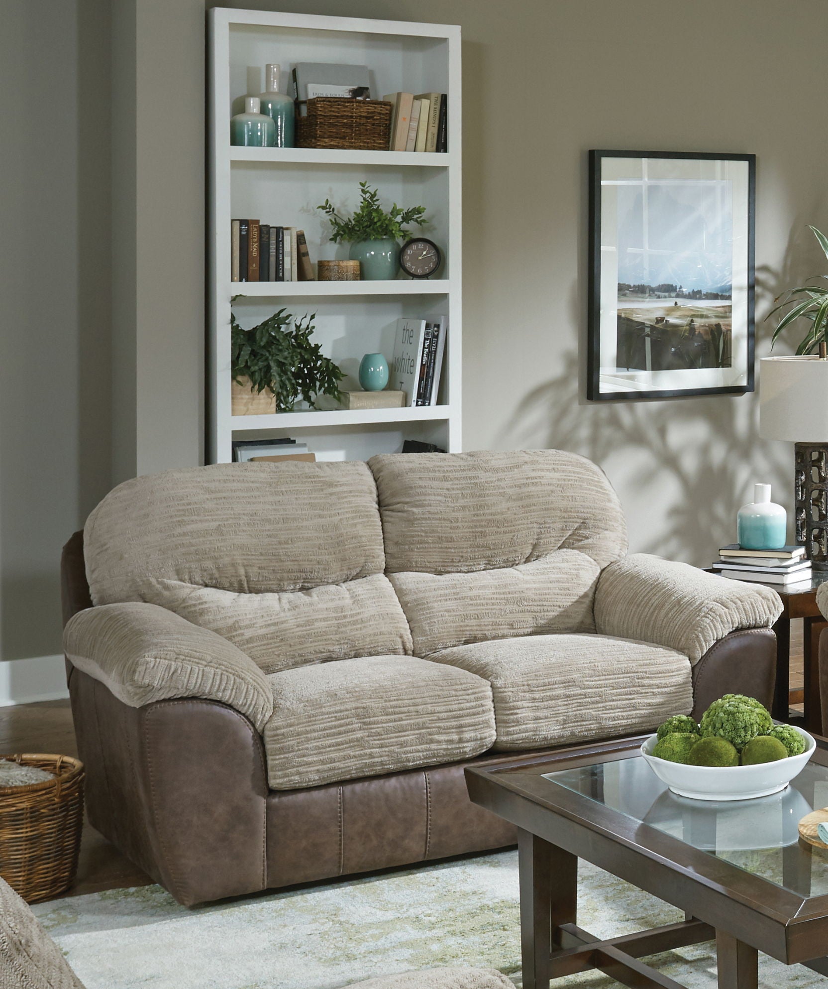 McMahon - Gliding Loveseat - Bark - 5th Avenue Furniture