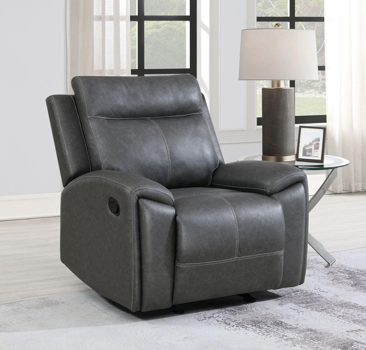 Steve Silver Furniture - Gaston - Manual Recliner - Gray - 5th Avenue Furniture