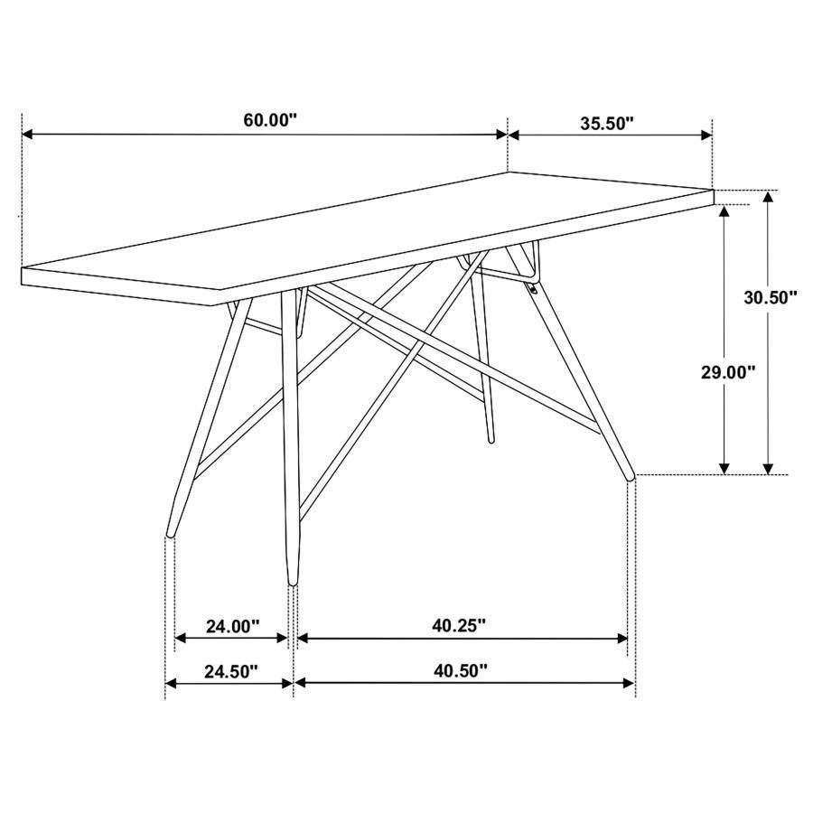 Coaster Fine Furniture - Gabrielle - 5 Piece Marble Top Rectangular Dining Table Set - White And Gray - 5th Avenue Furniture