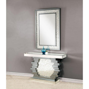 ACME - Nysa - Accent Table - Mirrored & Faux Crystals - Wood - 32" - 5th Avenue Furniture