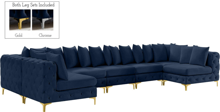 Meridian Furniture - Tremblay - Modular Sectional 8 Piece - Navy - 5th Avenue Furniture