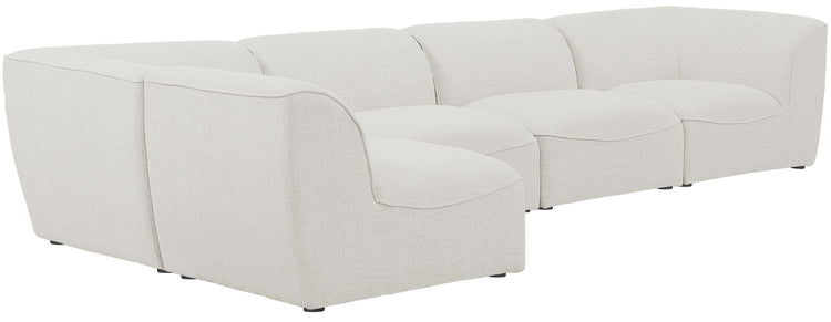 Meridian Furniture - Miramar - Modular Sectional 5 Piece - Cream - 5th Avenue Furniture
