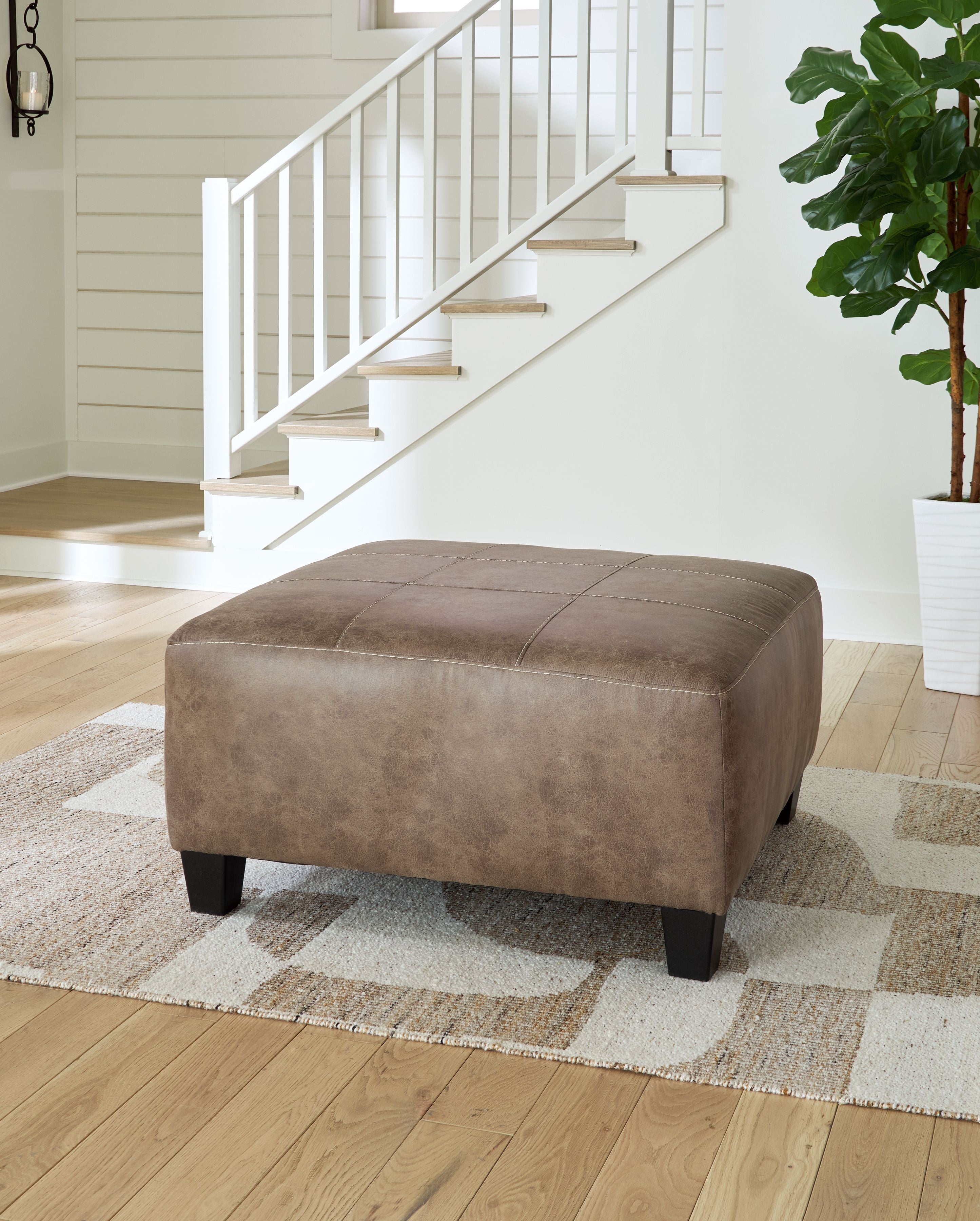 Navi - Fossil - Oversized Accent Ottoman - 5th Avenue Furniture