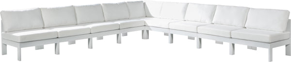 Meridian Furniture - Nizuc - Outdoor Patio Modular Sectional 9 Piece - White - Metal - 5th Avenue Furniture