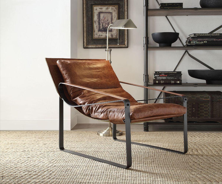 ACME - Quoba - Accent Chair - Cocoa Top Grain Leather - 5th Avenue Furniture