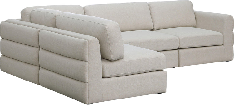 Meridian Furniture - Beckham - Modular Sectional 4 Piece - Beige - Fabric - 5th Avenue Furniture