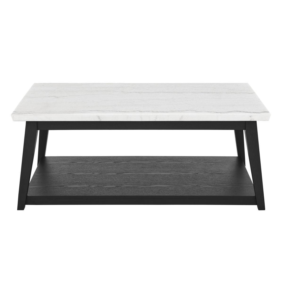 Steve Silver Furniture - Vida - Marble Cocktail Table With Casters - Black / White - 5th Avenue Furniture