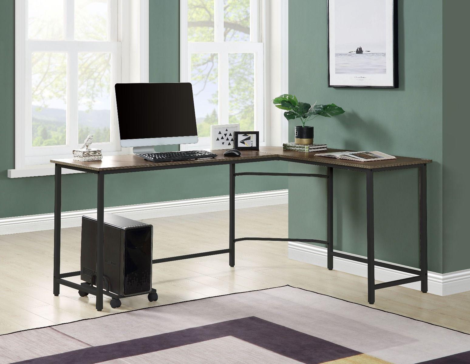 ACME - Acme - Dazenus - Computer Desk, Black Finish - Of00042 - Black & Oak Finish - 5th Avenue Furniture