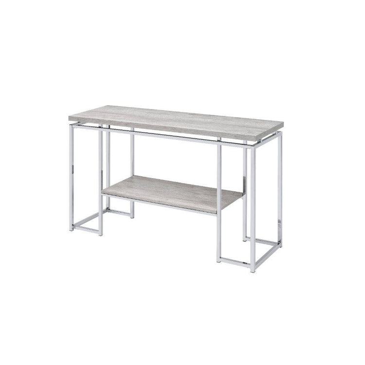 ACME - Chafik - Accent Table - Natural Oak & Chrome - 5th Avenue Furniture