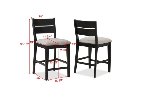 Crown Mark - Mathis - Counter Height Chair (Set of 2) - Black - 5th Avenue Furniture