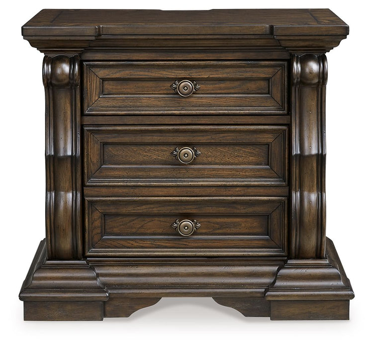 Maylee - Dark Brown - Three Drawer Night Stand - 5th Avenue Furniture