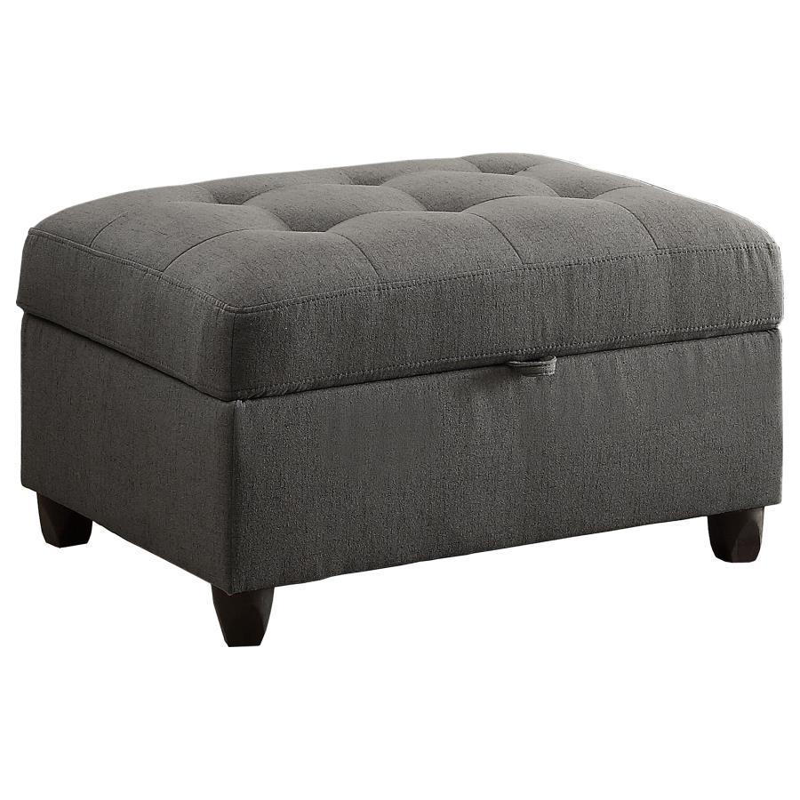 CoasterEveryday - Stonenesse - Tufted Storage Ottoman - Gray - 5th Avenue Furniture