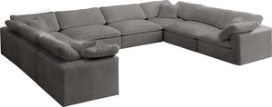 Meridian Furniture - Cozy - Modular Sectional Cloud 8 Piece - Grey - 5th Avenue Furniture