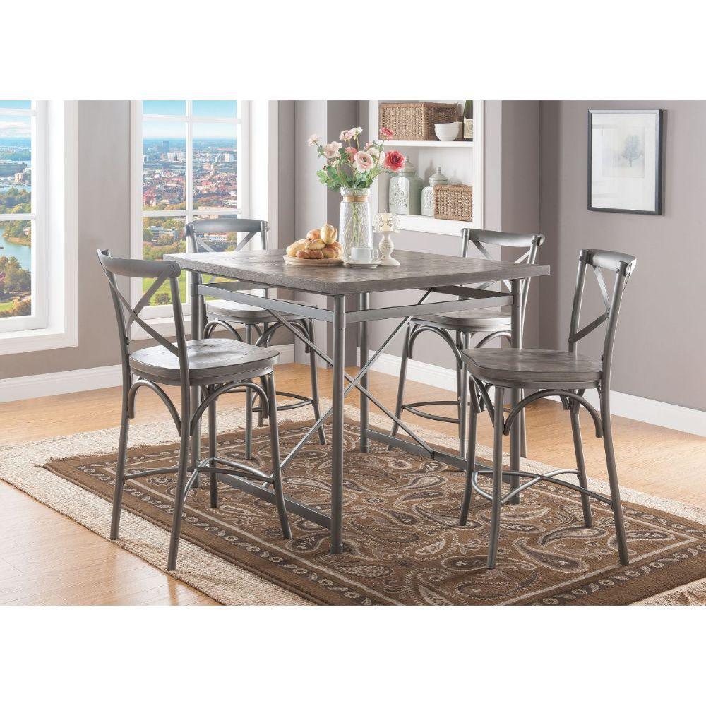 ACME - Kaelyn II - Counter Height Table - Gray Oak & Sandy Gray - 5th Avenue Furniture