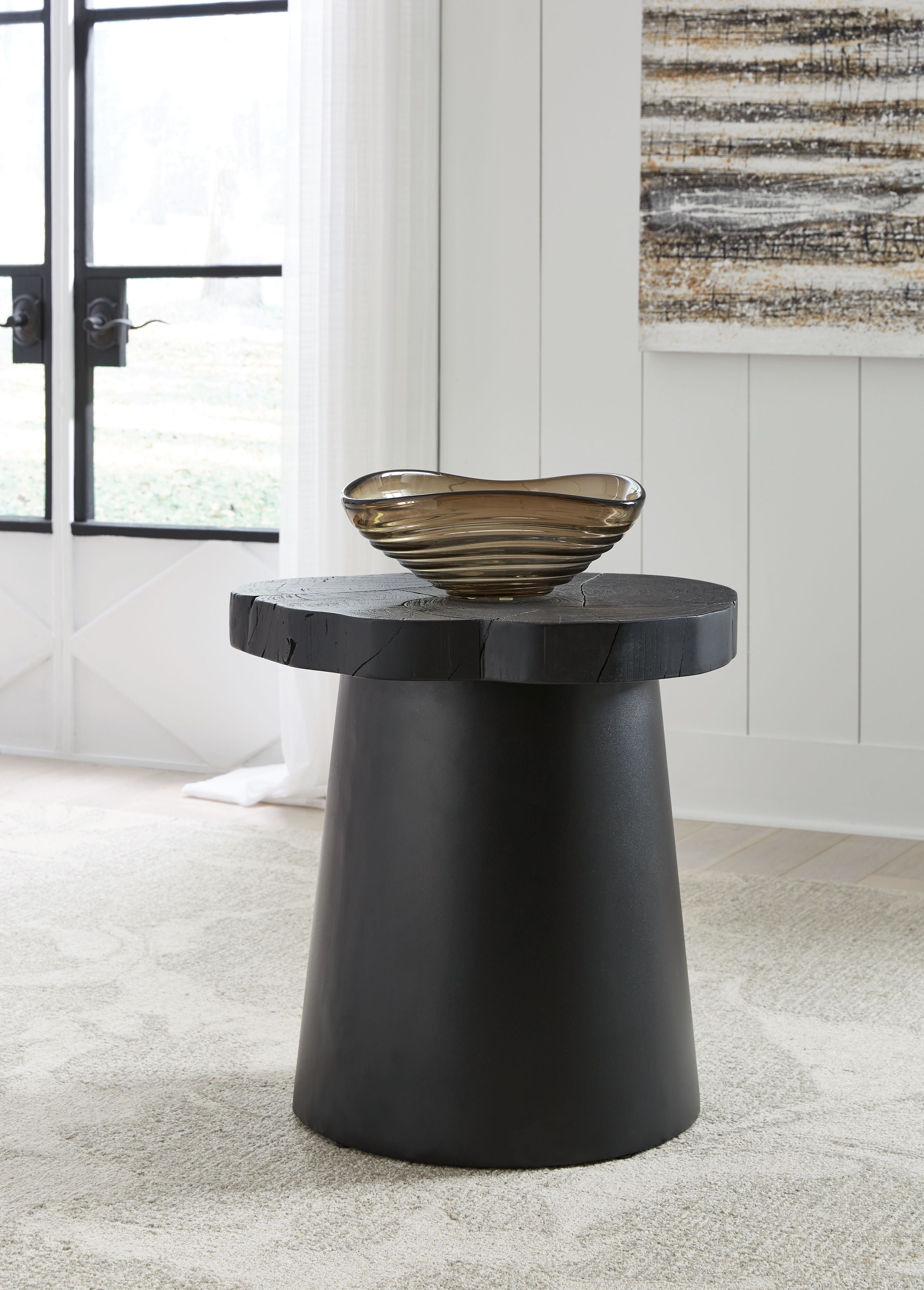 Wimbell - Black - Round End Table - 5th Avenue Furniture