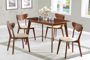 CoasterEssence - Kersey - 5 Piece Rectangular Dining Set - Chestnut And Tan - 5th Avenue Furniture