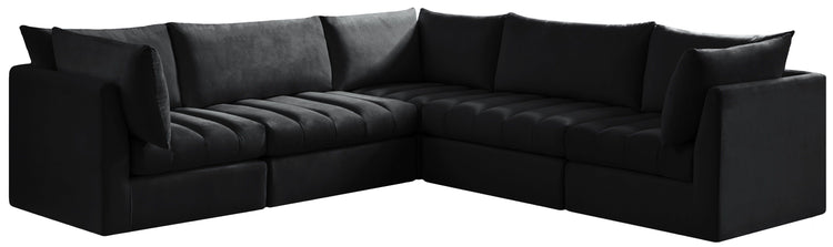 Meridian Furniture - Jacob - Modular Sectional 5 Piece - Black - Fabric - 5th Avenue Furniture