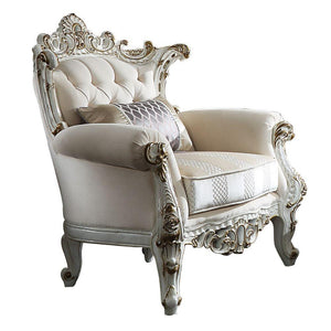 ACME - Picardy II - Chair - Fabric & Antique Pearl - 5th Avenue Furniture