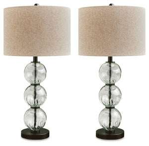 Signature Design by Ashley® - Airbal - Clear / Black - Glass Table Lamp (Set of 2) - 5th Avenue Furniture