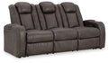 Signature Design by Ashley® - Fyne-dyme - Power Reclining Sofa With Adj Headrest - 5th Avenue Furniture