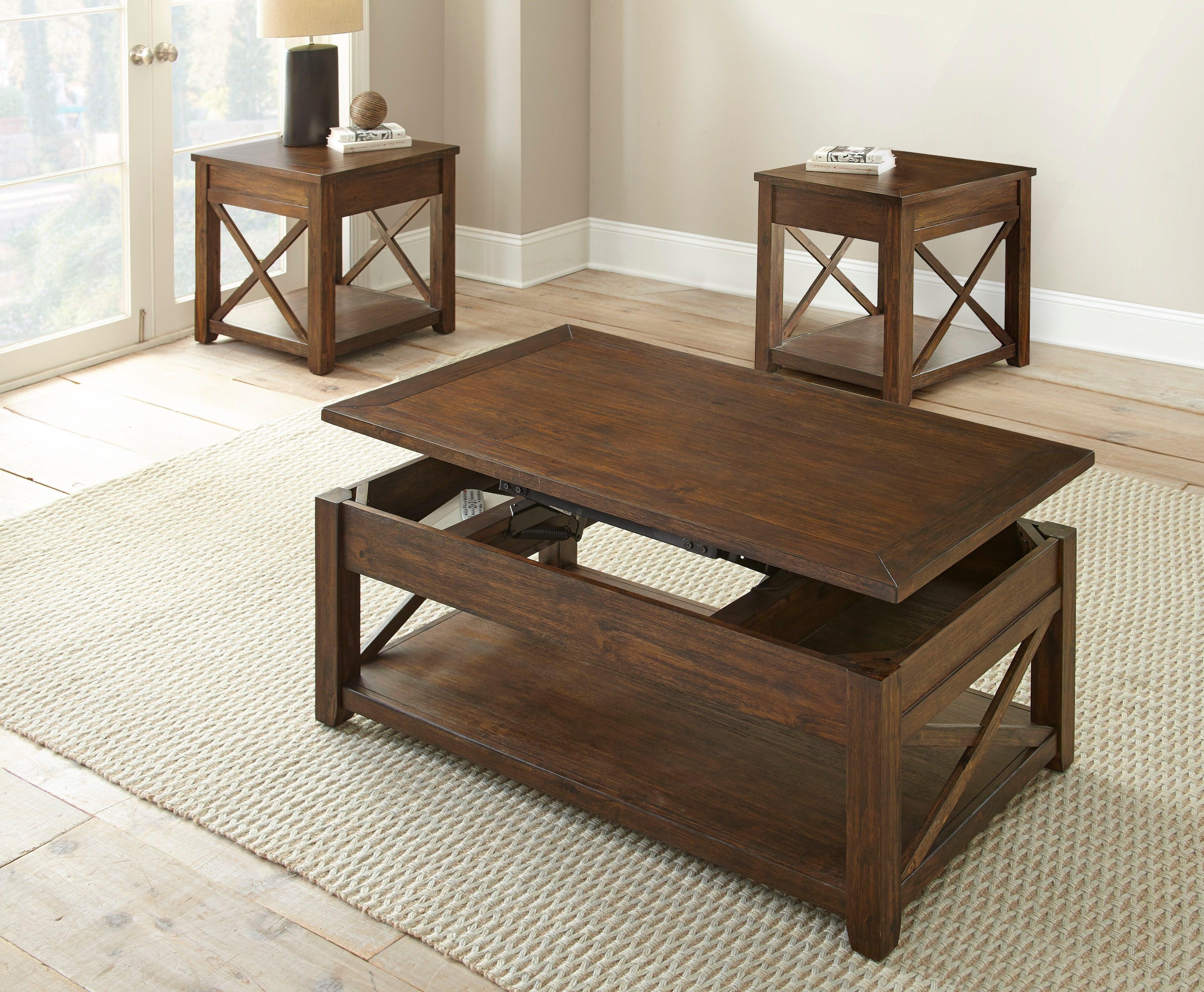 Steve Silver Furniture - Lenka - 3 Piece Table Set - Brown - 5th Avenue Furniture