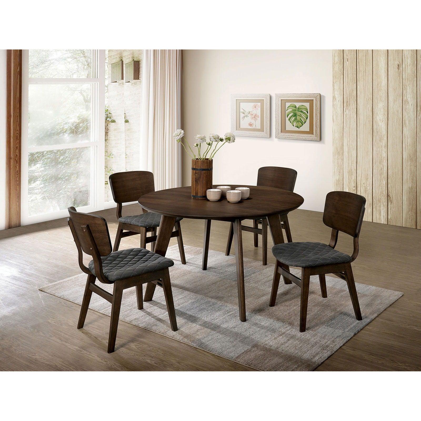Furniture of America - Shayna - Round Table - Walnut / Gray - 5th Avenue Furniture