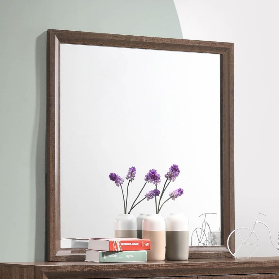 CoasterEveryday - Brandon - Framed Dresser Mirror - Medium WArm - Brown - 5th Avenue Furniture