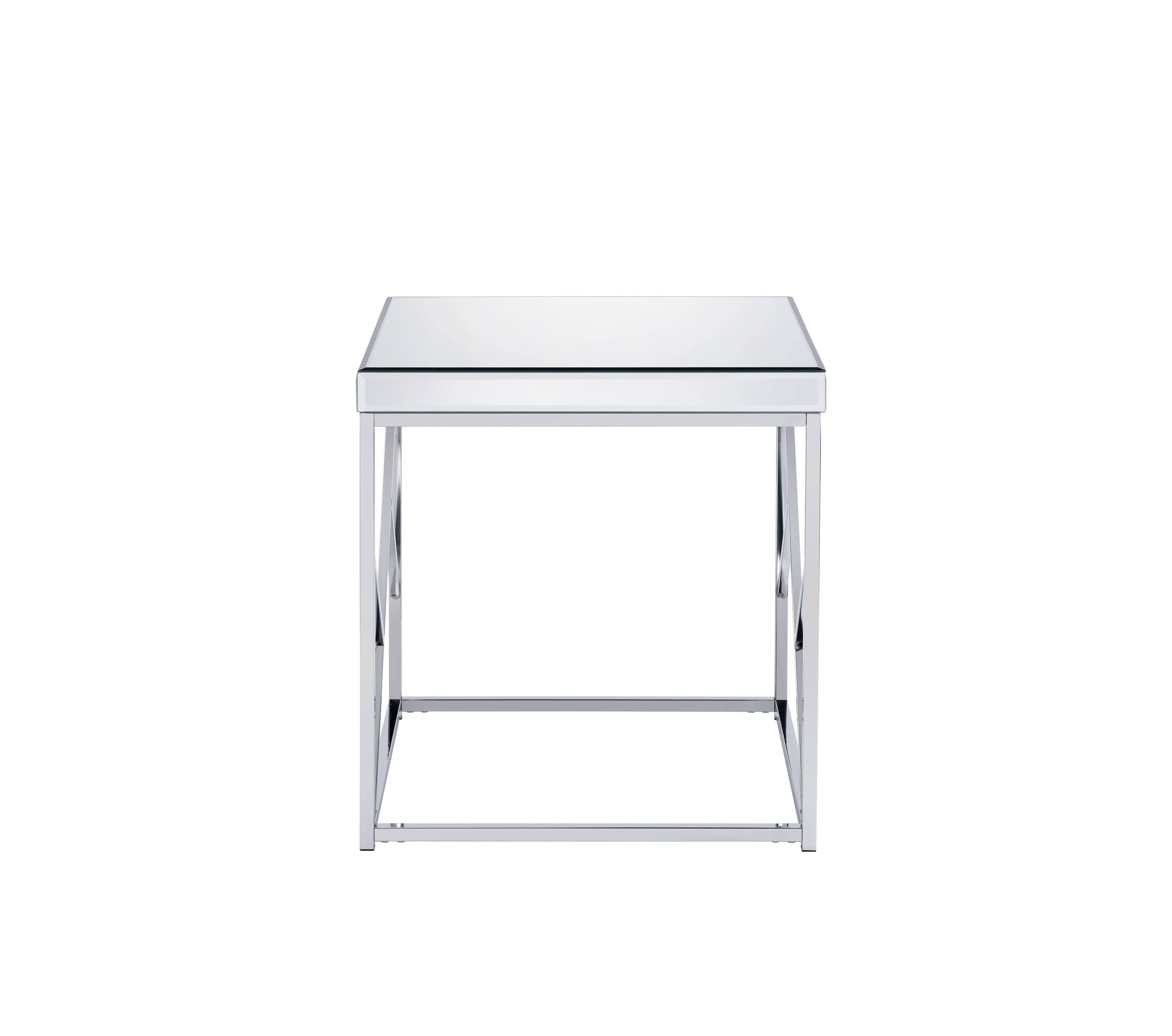 Steve Silver Furniture - Evelyn - Mirror Top End Table - Silver - 5th Avenue Furniture