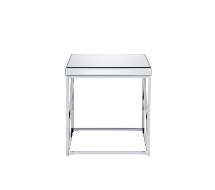 Steve Silver Furniture - Evelyn - Mirror Top End Table - Silver - 5th Avenue Furniture