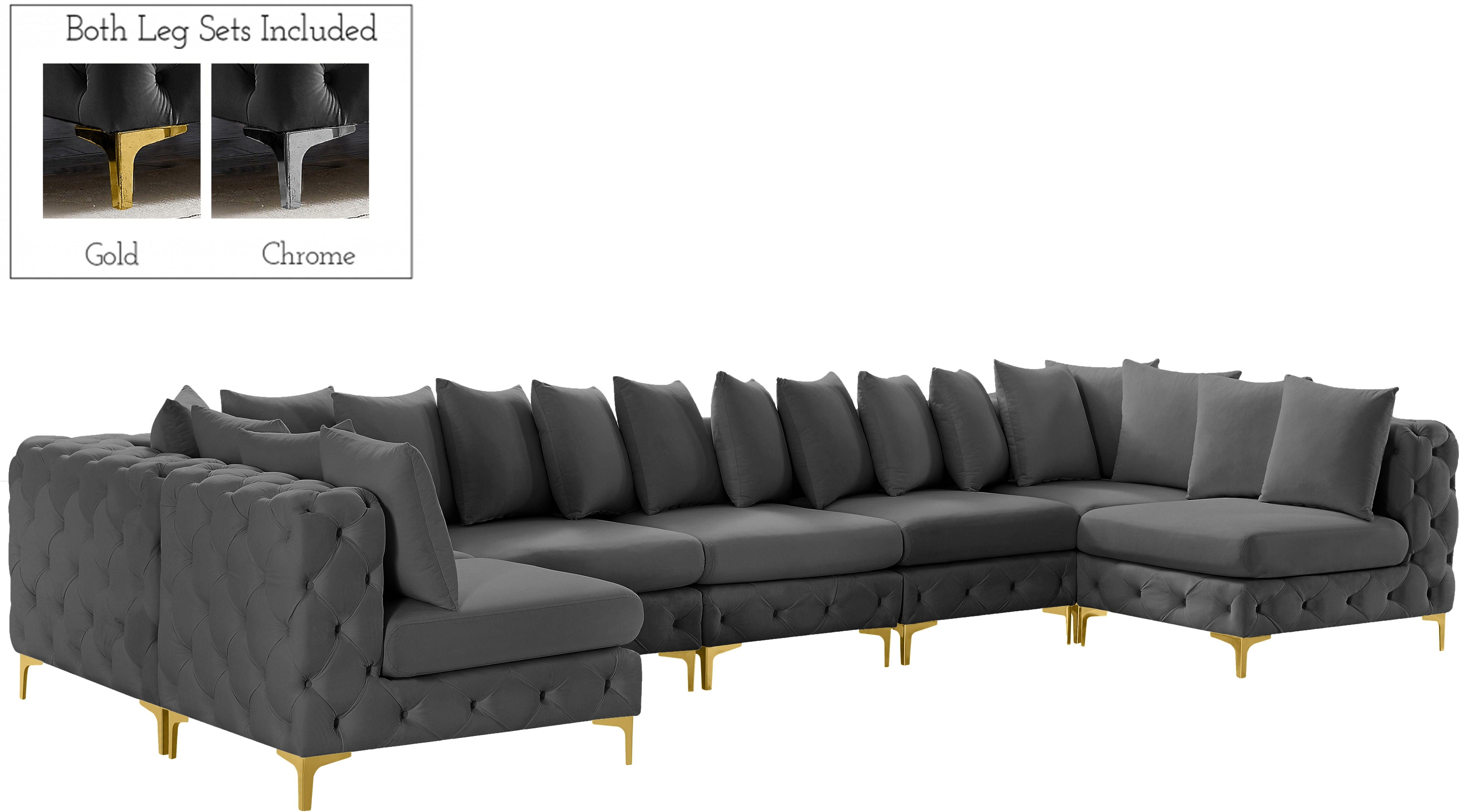 Meridian Furniture - Tremblay - Modular Sectional 7 Piece - Gray - Fabric - 5th Avenue Furniture