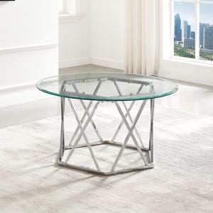 Steve Silver Furniture - Escondido - Glass Cocktail Table - Silver - 5th Avenue Furniture