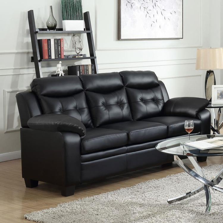 CoasterEveryday - Finley - Tufted Upholstered Sofa - Black - 5th Avenue Furniture