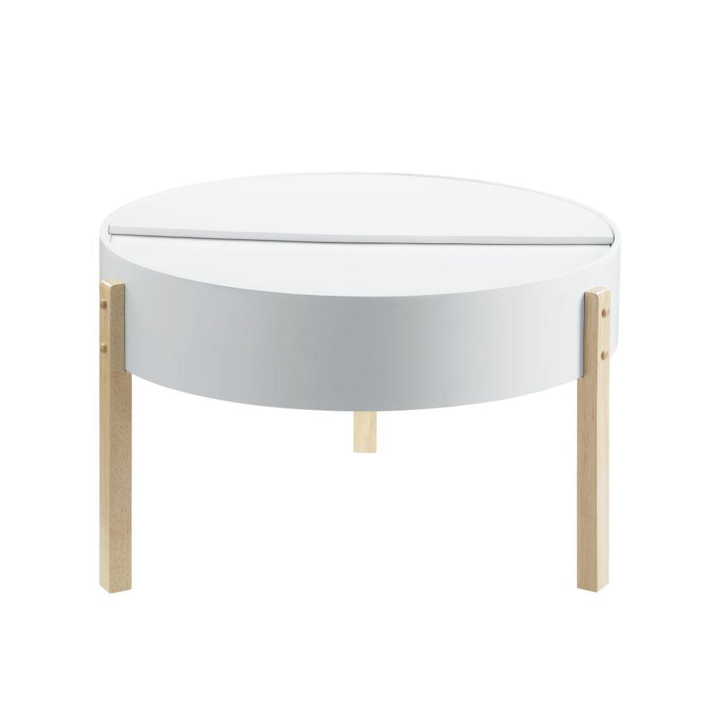 ACME - Bodfish - Coffee Table - White & Natural - 5th Avenue Furniture