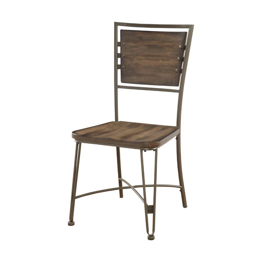 ACME - Jodoc - Side Chair (Set of 2) - Walnut & Gunmetal - 5th Avenue Furniture