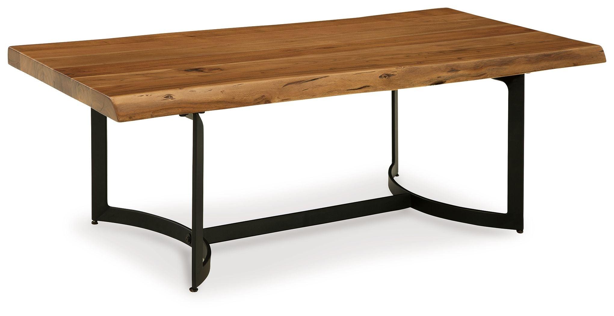 Signature Design by Ashley® - Fortmaine - Brown / Black - Rectangular Cocktail Table - 5th Avenue Furniture