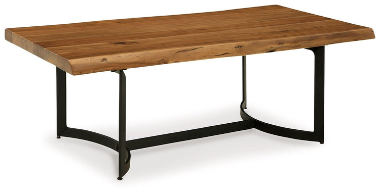 Signature Design by Ashley® - Fortmaine - Brown / Black - Rectangular Cocktail Table - 5th Avenue Furniture