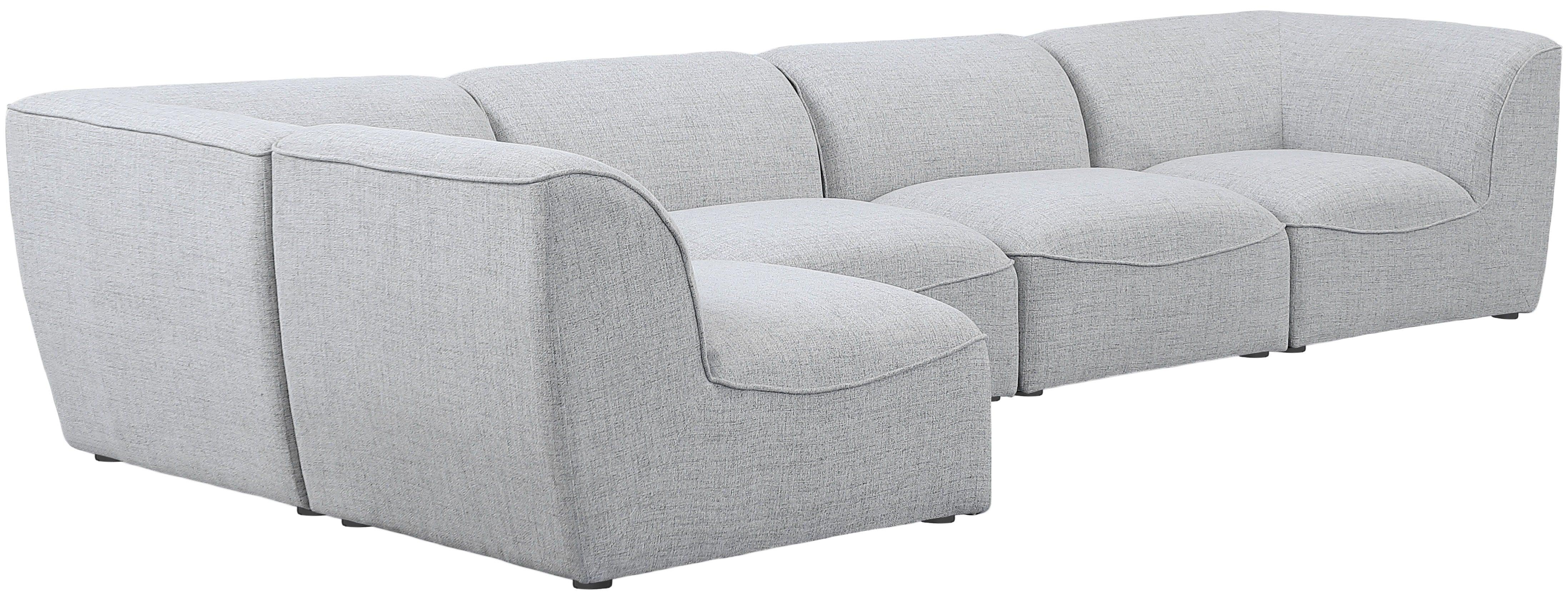 Meridian Furniture - Miramar - Modular Sectional 5 Piece - Gray - Modern & Contemporary - 5th Avenue Furniture