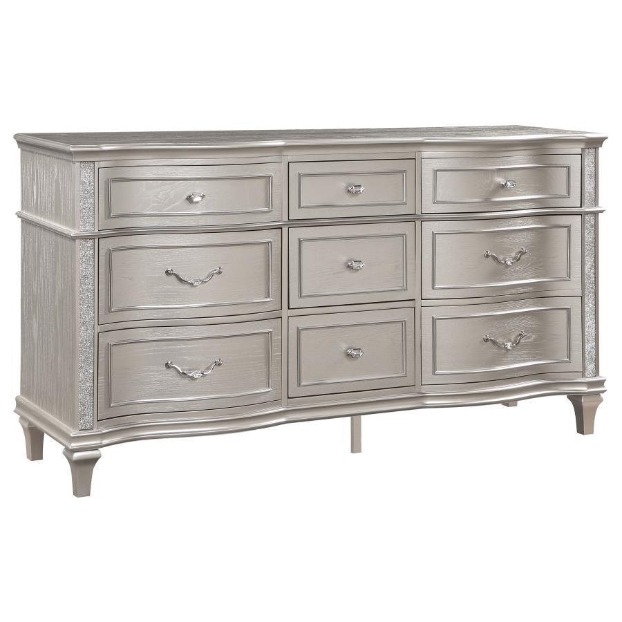 CoasterElevations - Evangeline - 9-Drawer Dresser - Silver Oak - 5th Avenue Furniture