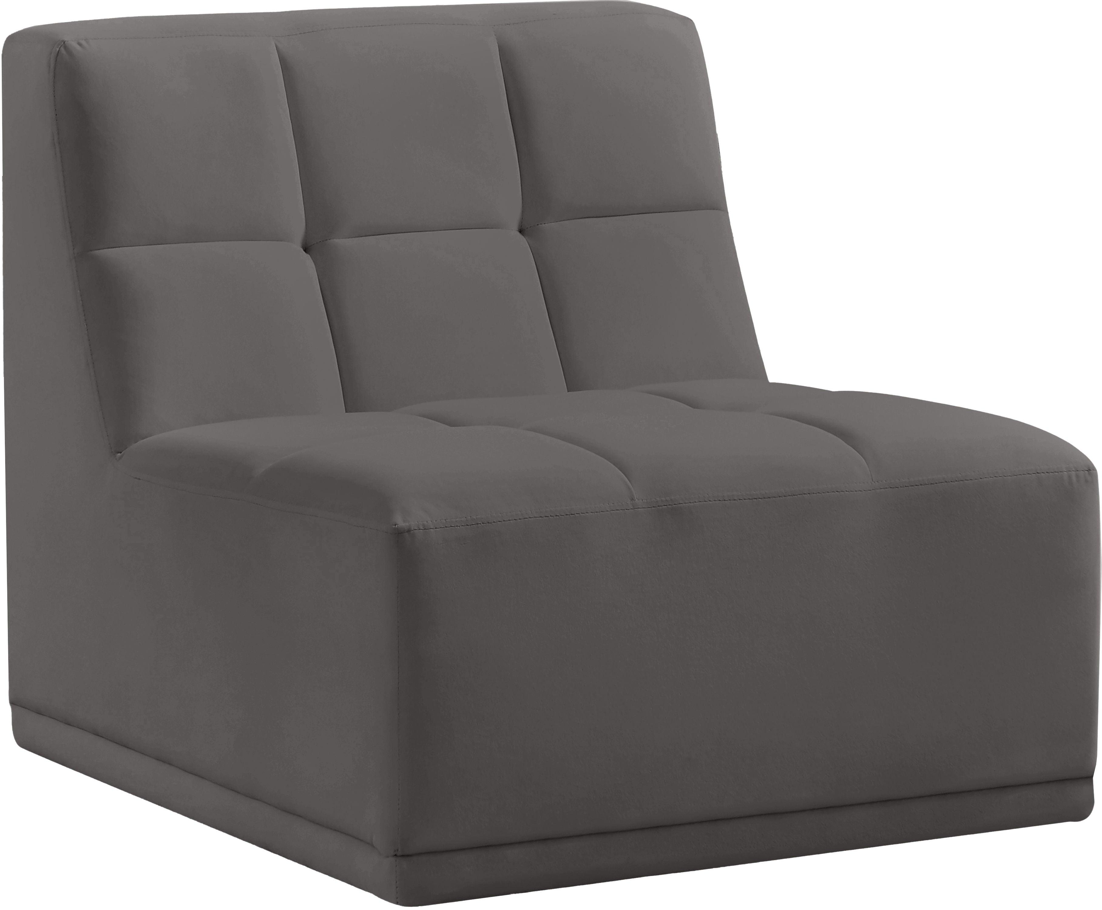 Meridian Furniture - Relax - Armless Chair - Gray - 5th Avenue Furniture