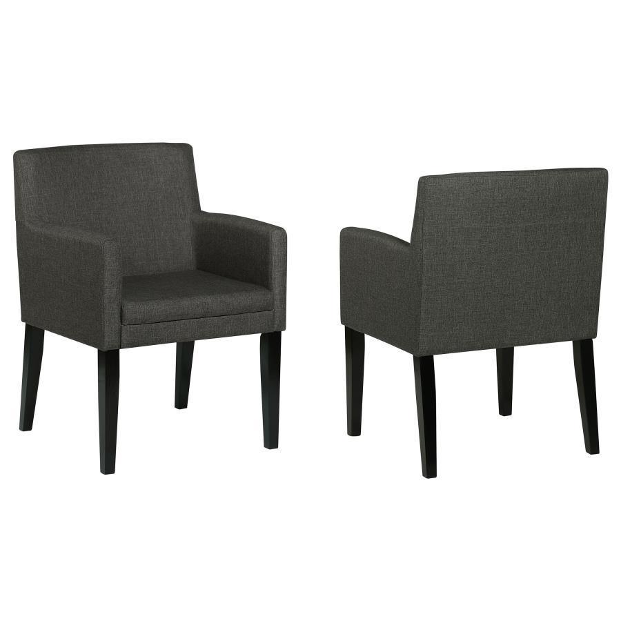 Coaster Fine Furniture - Catherine - Upholstered Dining Arm Chair (Set of 2) - Charcoal Gray And Black - 5th Avenue Furniture