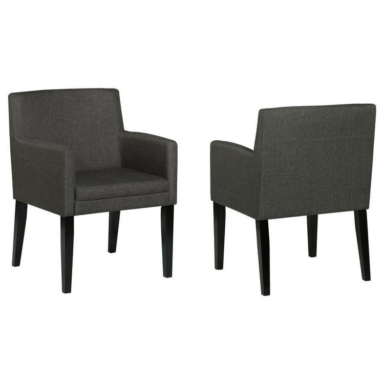 Coaster Fine Furniture - Catherine - Upholstered Dining Arm Chair (Set of 2) - Charcoal Gray And Black - 5th Avenue Furniture